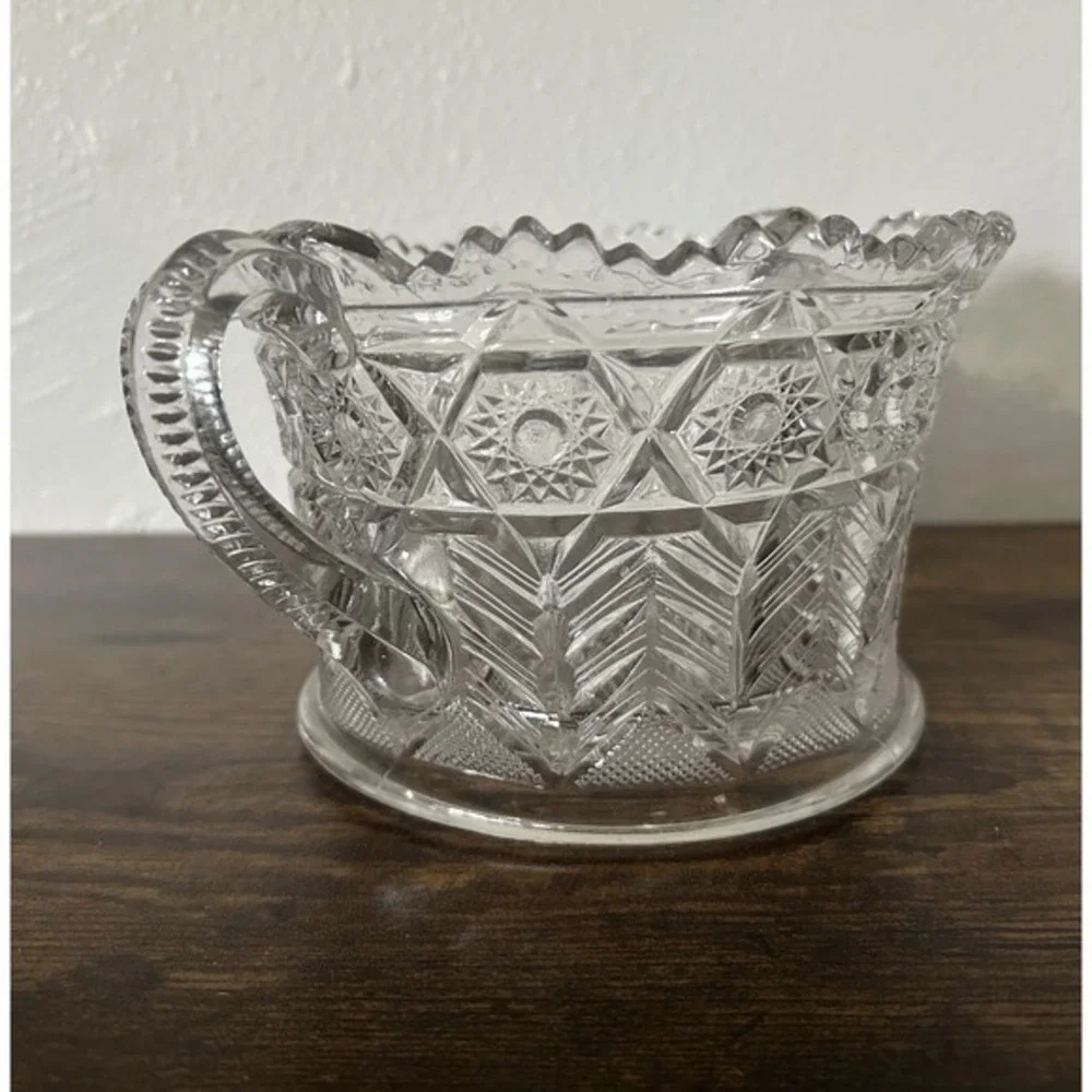 Antique EAPG Cambridge Inverted Feather Crystal Cracker Jar Ice‎ Bucket